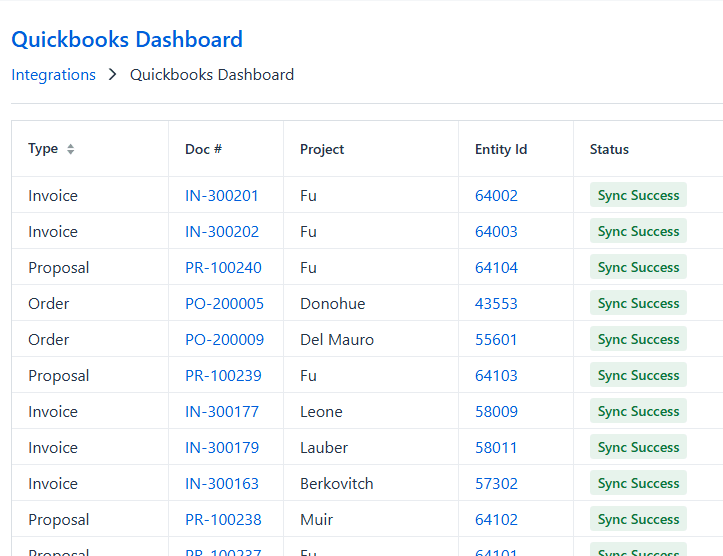 QuickBooks Integration